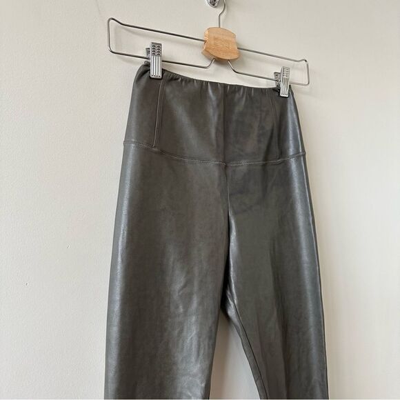Aritzia-Wilfred Olive Faux Leather Daria Pant - Picture 9 of 14